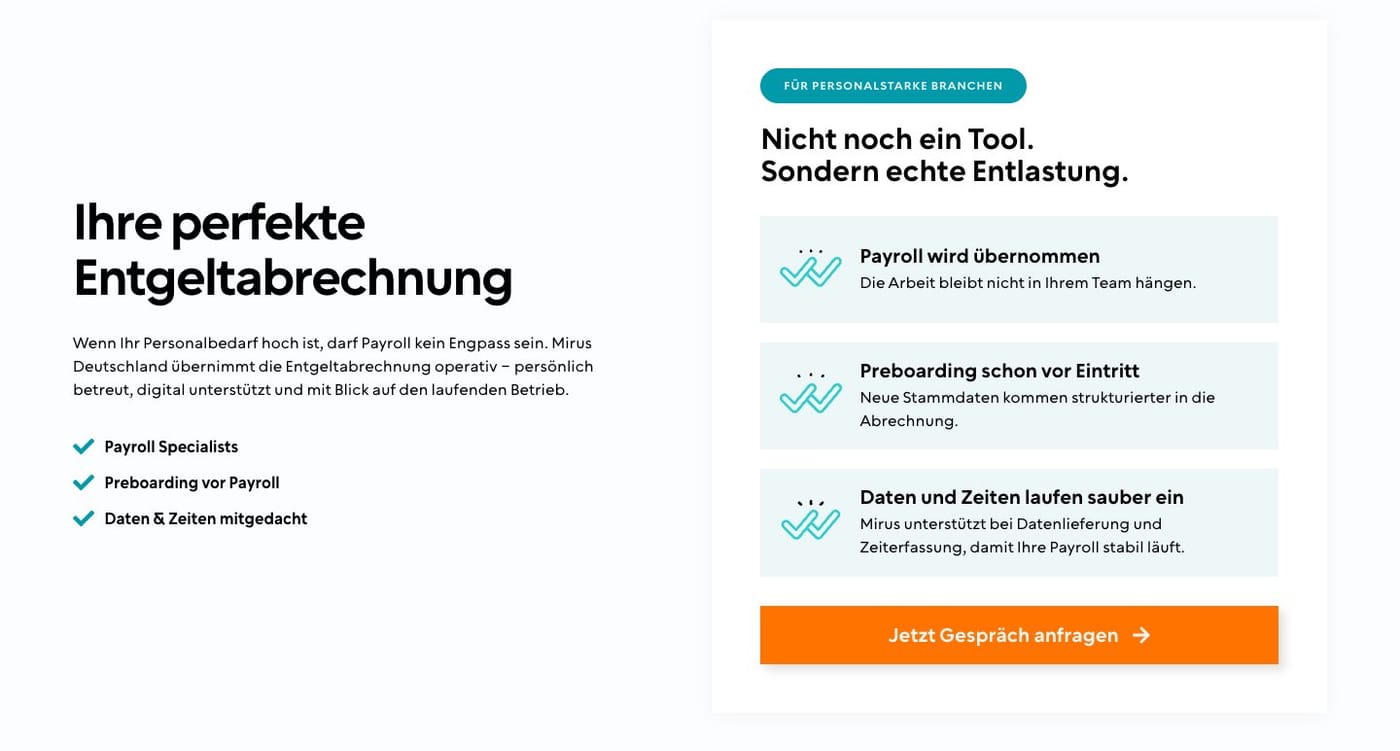 Mirus Landingpages