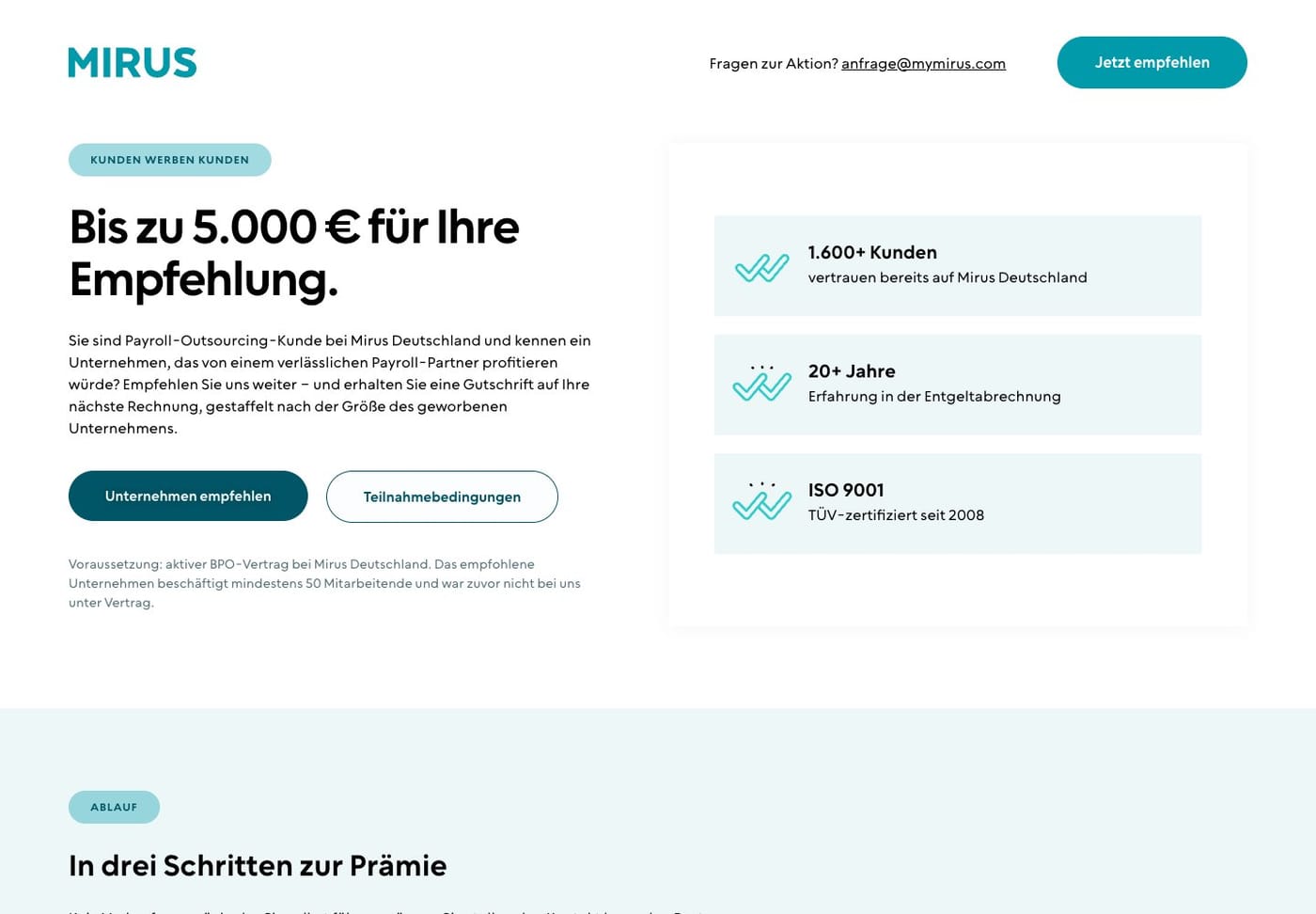 Mirus Landingpages