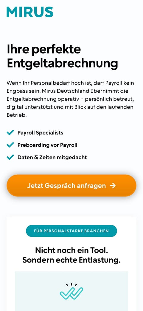 Mirus Landingpages