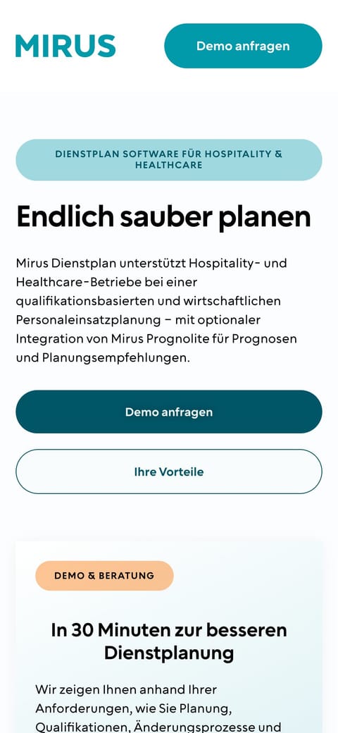 Mirus Landingpages