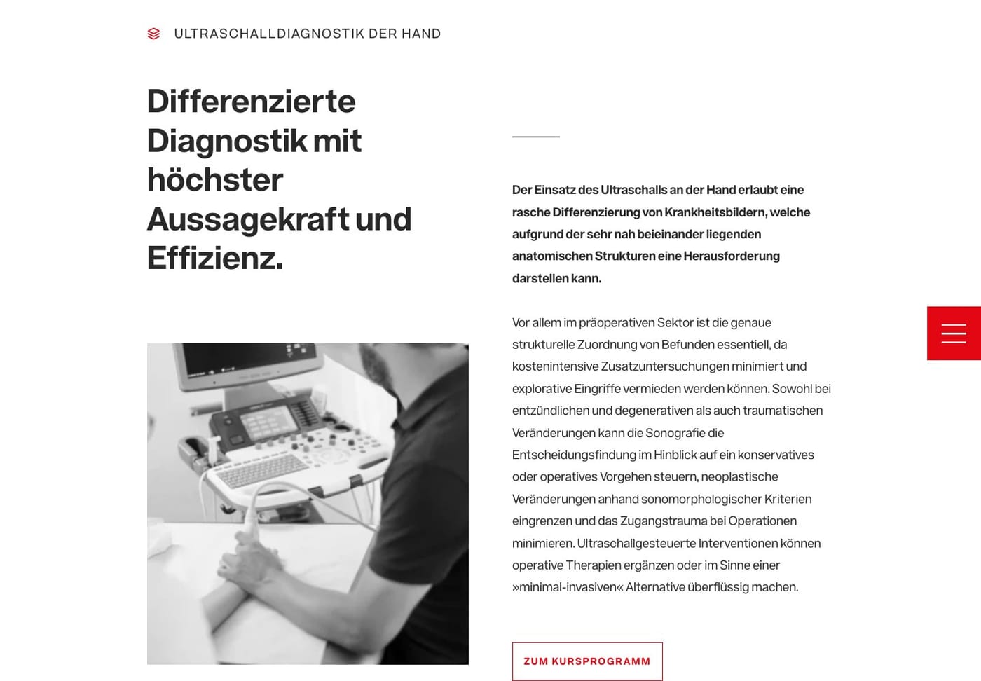Ultraschalldiagnostik Hand