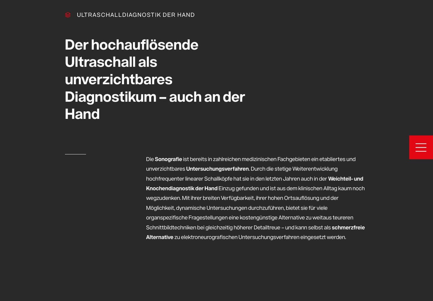 Ultraschalldiagnostik Hand
