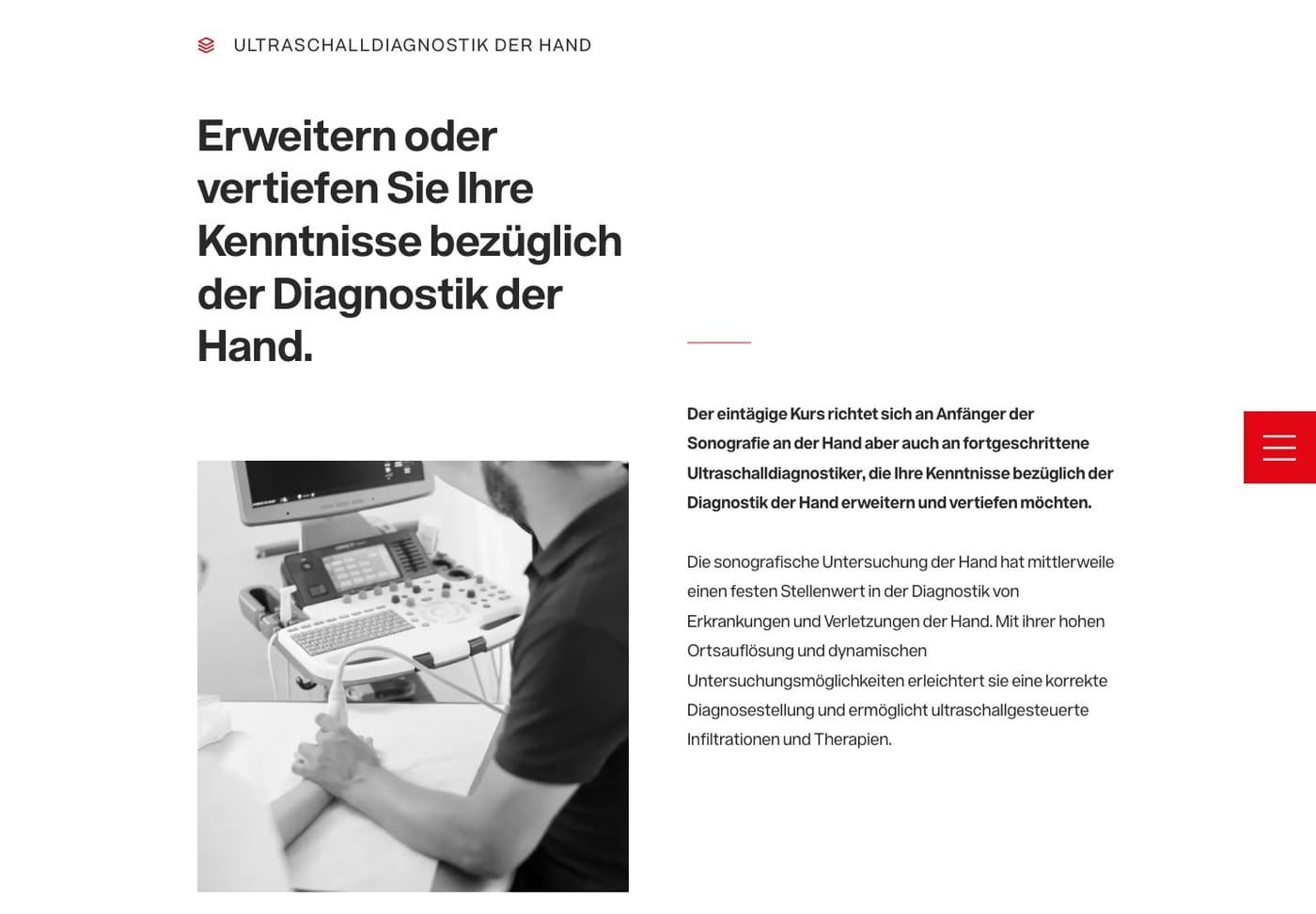 Ultraschalldiagnostik Hand